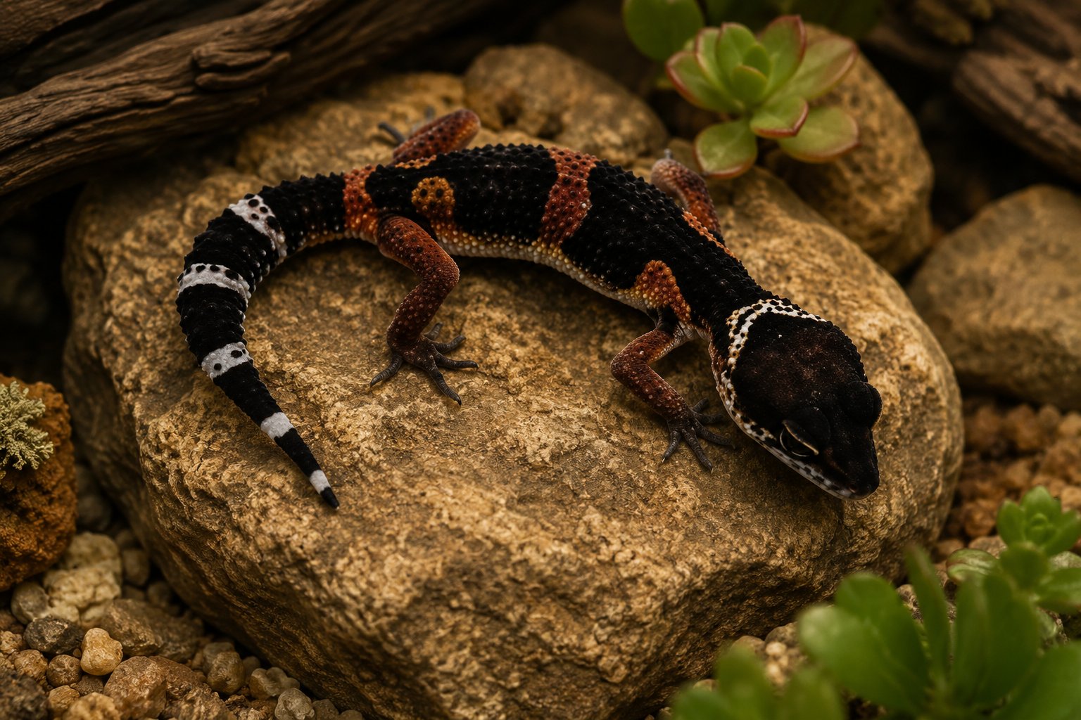 BLACK NIGHT ELECTRIC TANGERINE LEOPARD GECKO (Eublepharis macularius)
