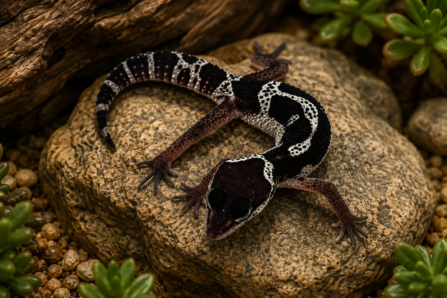 BLACK NIGHT MACK SNOW LEOPARD GECKO (Eublepharis macularius)
