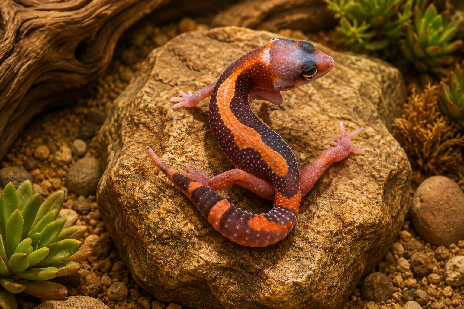 BLACK WATER LEOPARD GECKO (Eublepharis macularius)