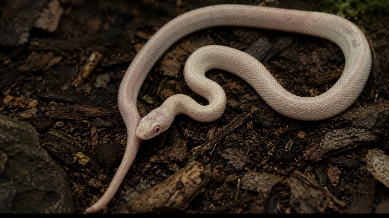 TEXAS RAT SNAKE ALBINO LEUCISTIC (Elaphe obsoleta lindheimeri)